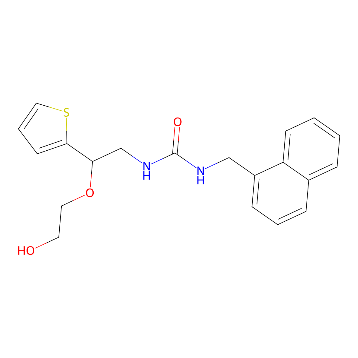 1-(2-(2-Hydroxyethoxy)-2-(thiophen-2-yl)ethyl)-3-(naphthalen-1-ylmethyl)urea molecular structure, CAS 2034565-79-0