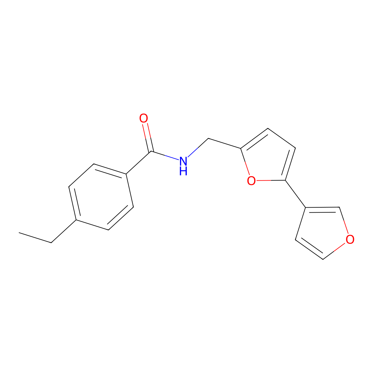 N-([2,3'-bifuran]-5-ylmethyl)-4-ethylbenzamide molecular structure, CAS 2034565-88-1
