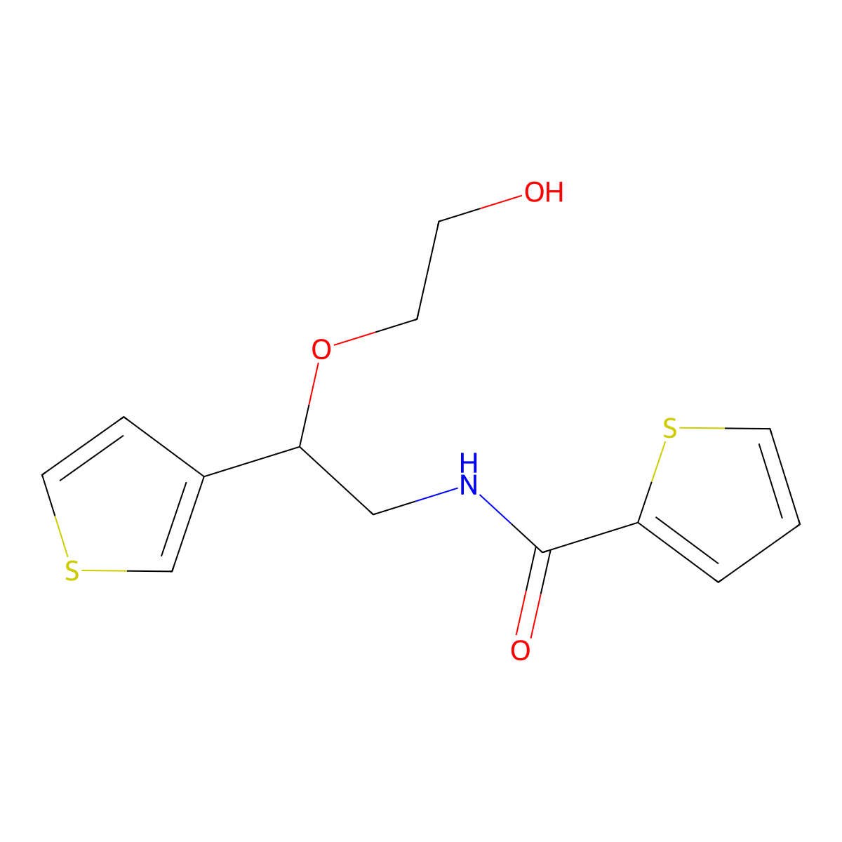 N-[2-(2-hydroxyethoxy)-2-(thiophen-3-yl)ethyl]thiophene-2-carboxamide molecular structure, CAS 2034565-92-7