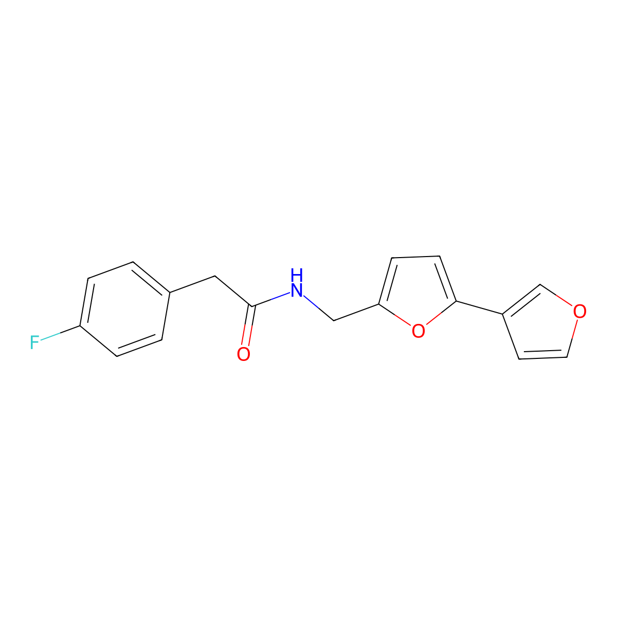 N-([2,3'-bifuran]-5-ylmethyl)-2-(4-fluorophenyl)acetamide molecular structure, CAS 2034566-01-1