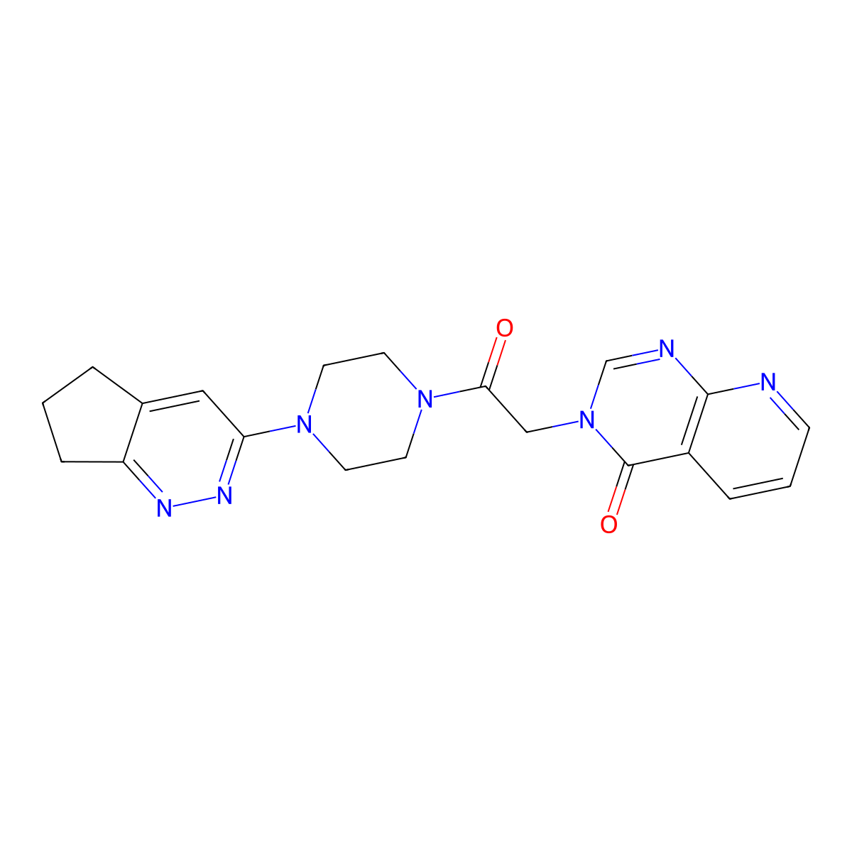 3-[2-(4-{5H,6H,7H-cyclopenta[c]pyridazin-3-yl}piperazin-1-yl)-2-oxoethyl]-3H,4H-pyrido[2,3-d]pyrimidin-4-one molecular structure, CAS 2034566-07-7