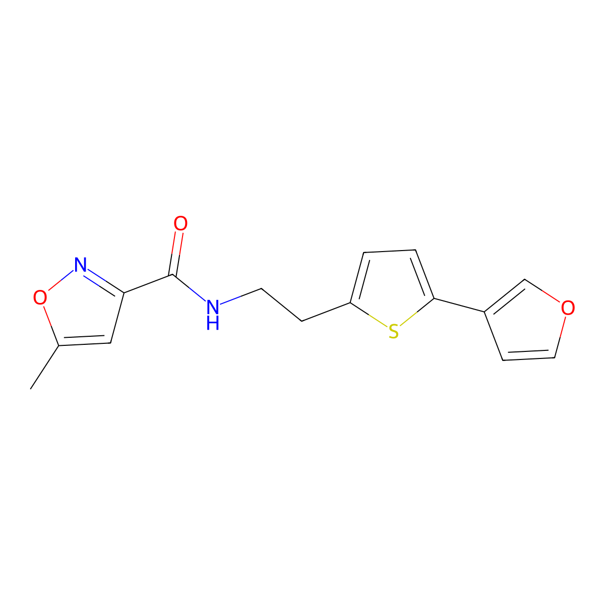 N-(2-(5-(furan-3-yl)thiophen-2-yl)ethyl)-5-methylisoxazole-3-carboxamide molecular structure, CAS 2034566-14-6