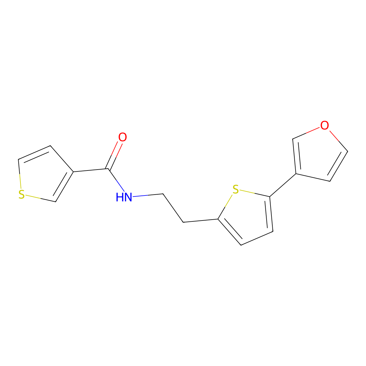 N-(2-(5-(furan-3-yl)thiophen-2-yl)ethyl)thiophene-3-carboxamide molecular structure, CAS 2034566-15-7