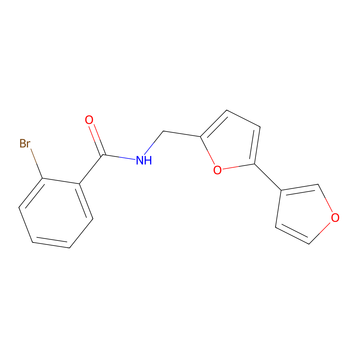 N-({[2,3'-bifuran]-5-yl}methyl)-2-bromobenzamide molecular structure, CAS 2034566-22-6