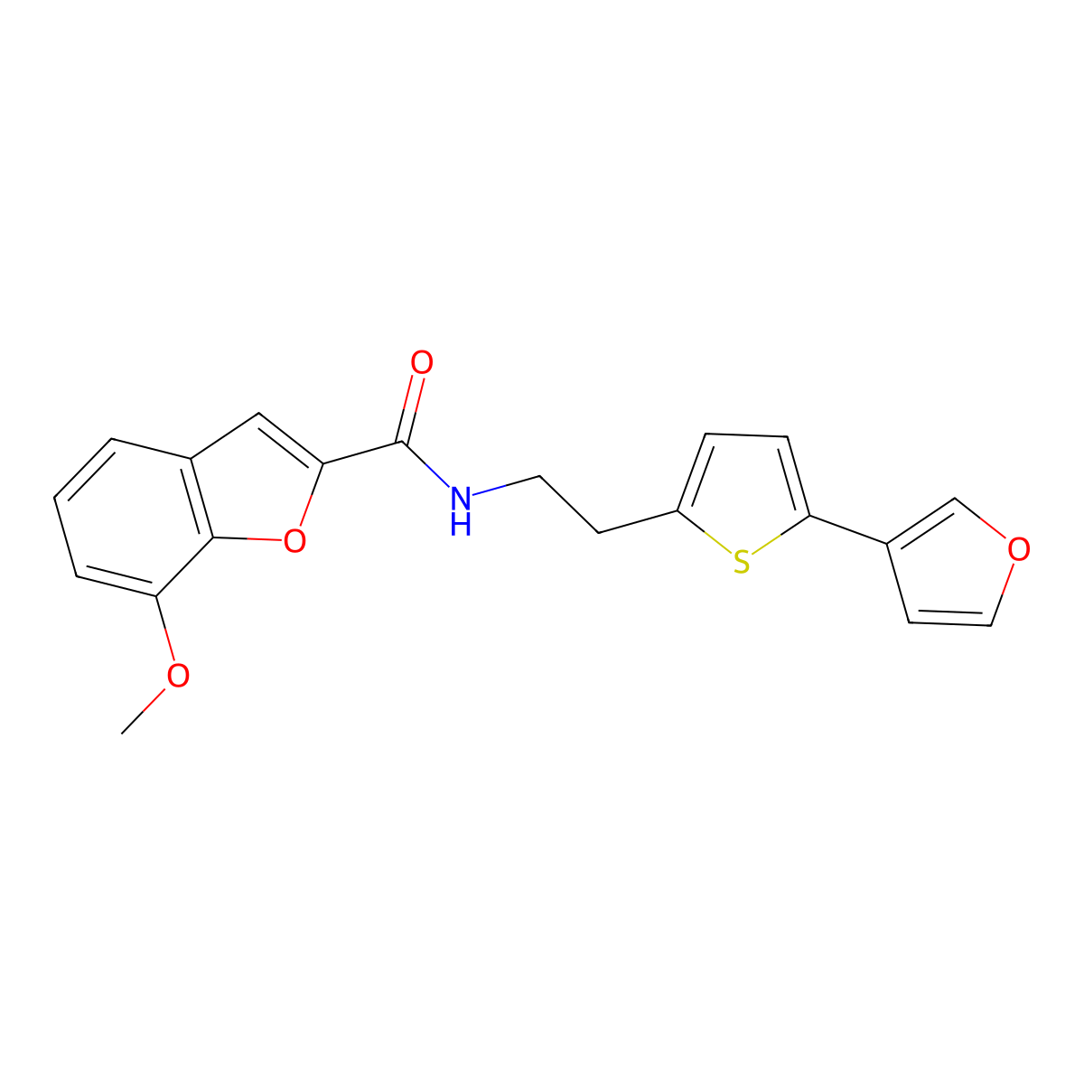 N-(2-(5-(furan-3-yl)thiophen-2-yl)ethyl)-7-methoxybenzofuran-2-carboxamide molecular structure, CAS 2034566-40-8