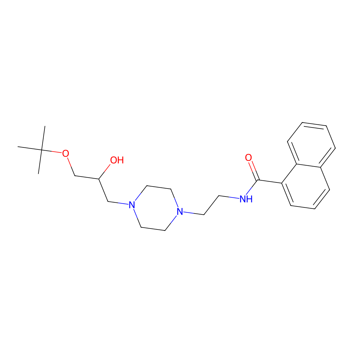 N-(2-(4-(3-(tert-butoxy)-2-hydroxypropyl)piperazin-1-yl)ethyl)-1-naphthamide molecular structure, CAS 2034566-41-9