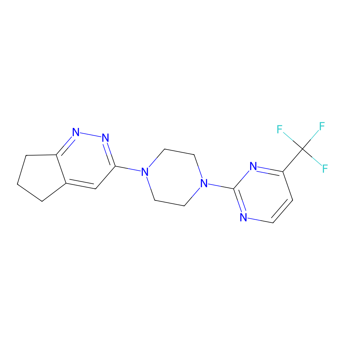 3-(4-(4-(trifluoromethyl)pyrimidin-2-yl)piperazin-1-yl)-6,7-dihydro-5H-cyclopenta[c]pyridazine molecular structure, CAS 2034566-52-2