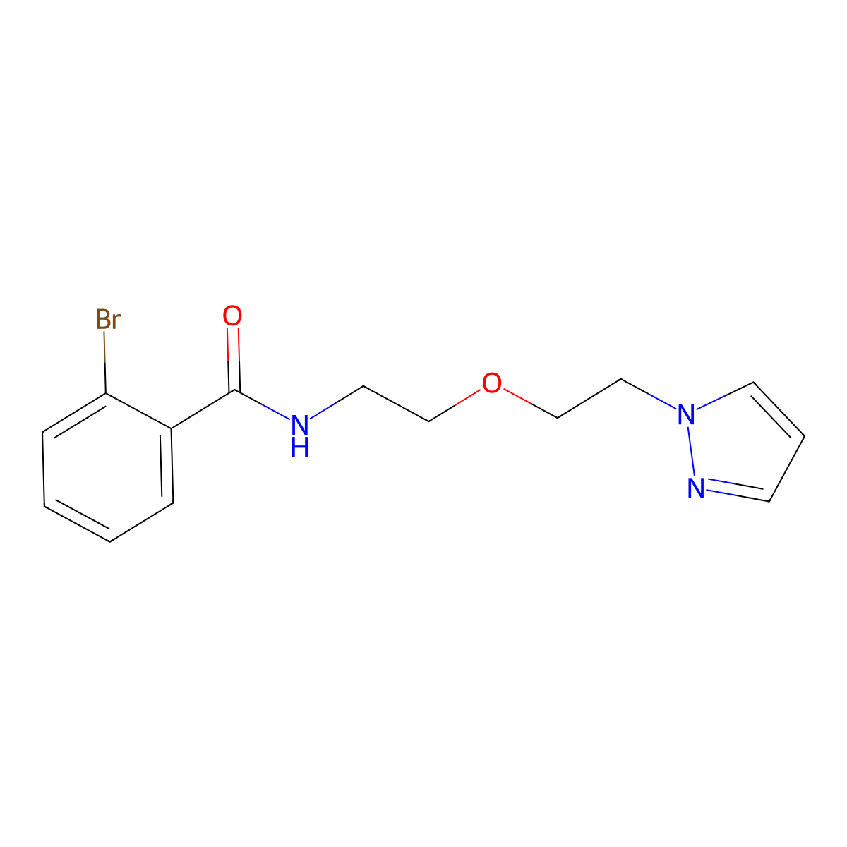 N-(2-(2-(1H-pyrazol-1-yl)ethoxy)ethyl)-2-bromobenzamide molecular structure, CAS 2034566-54-4