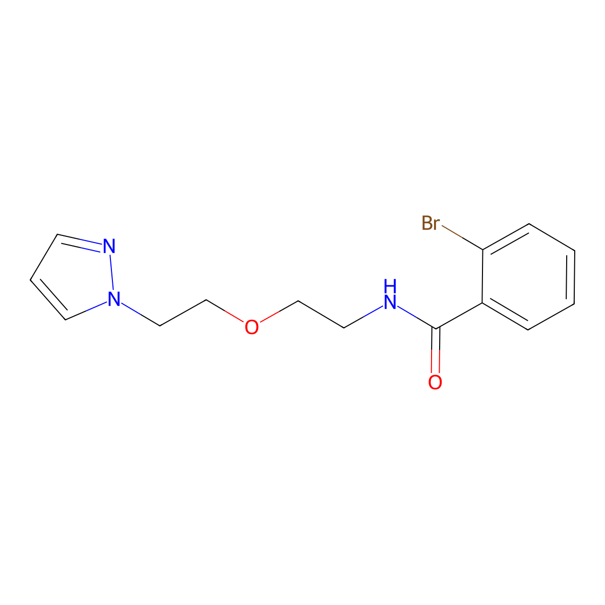N-(2-(2-(1H-pyrazol-1-yl)ethoxy)ethyl)-2-bromobenzamide molecular structure, CAS 2034566-54-4