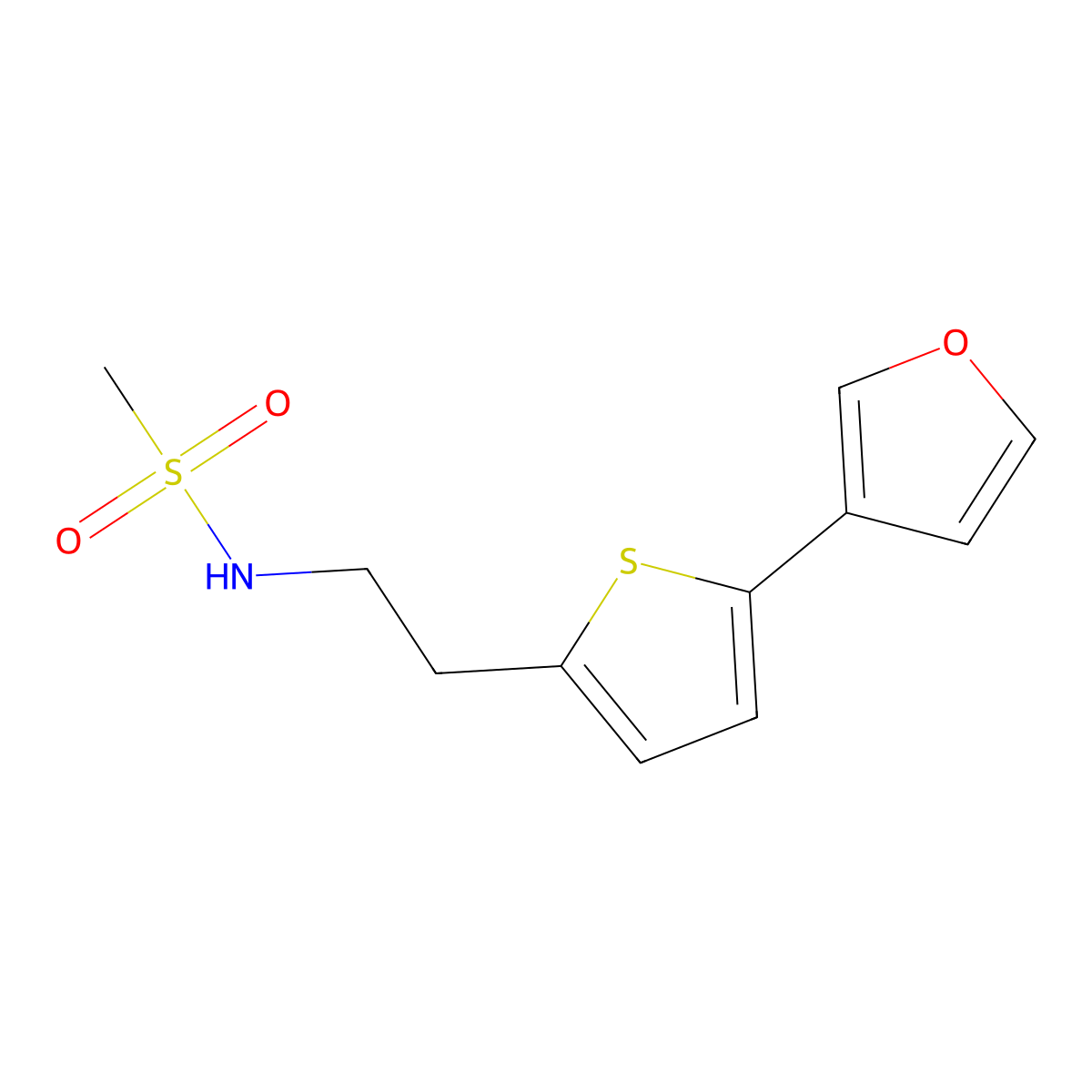 N-{2-[5-(furan-3-yl)thiophen-2-yl]ethyl}methanesulfonamide molecular structure, CAS 2034566-70-4