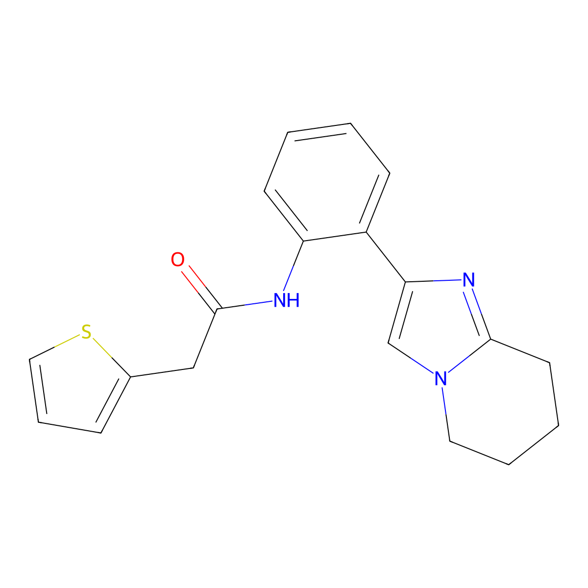 N-(2-(5,6,7,8-tetrahydroimidazo[1,2-a]pyridin-2-yl)phenyl)-2-(thiophen-2-yl)acetamide molecular structure, CAS 2034566-84-0
