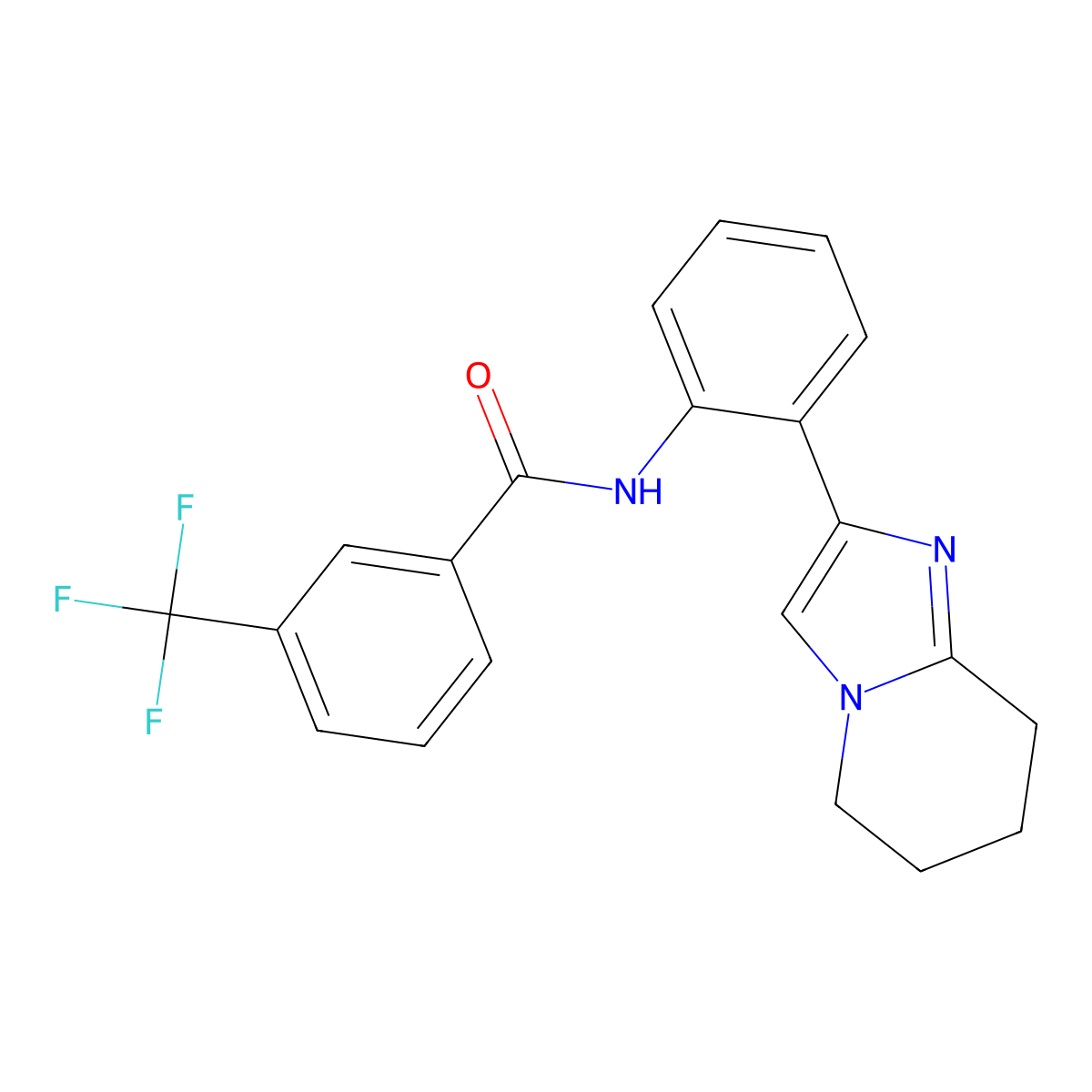 N-(2-(5,6,7,8-tetrahydroimidazo[1,2-a]pyridin-2-yl)phenyl)-3-(trifluoromethyl)benzamide molecular structure, CAS 2034567-01-4