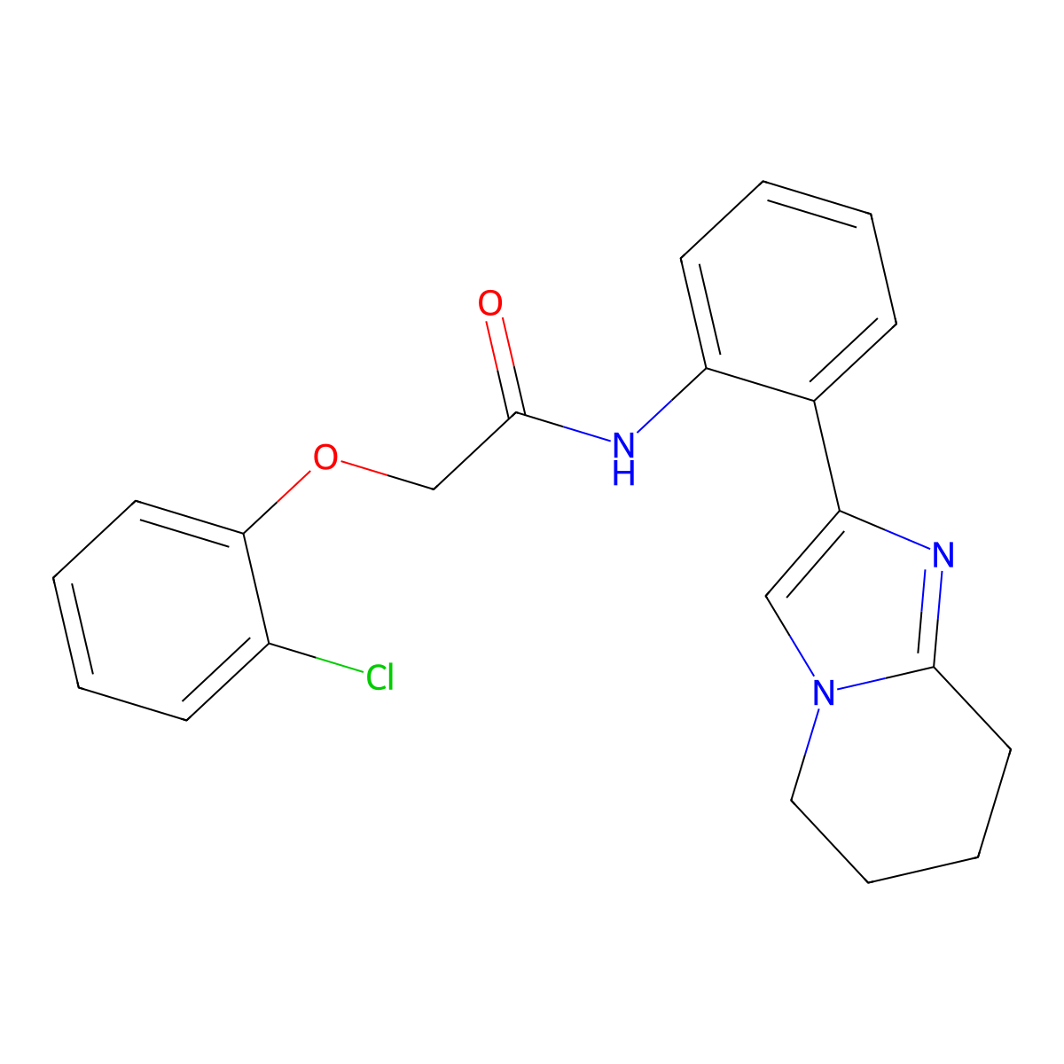 2-(2-chlorophenoxy)-N-(2-(5,6,7,8-tetrahydroimidazo[1,2-a]pyridin-2-yl)phenyl)acetamide molecular structure, CAS 2034567-08-1