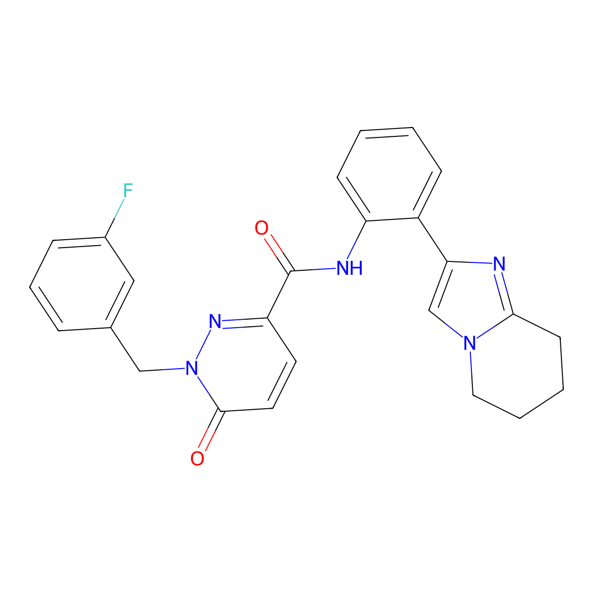1-(3-fluorobenzyl)-6-oxo-N-(2-(5,6,7,8-tetrahydroimidazo[1,2-a]pyridin-2-yl)phenyl)-1,6-dihydropyridazine-3-carboxamide molecular structure, CAS 2034567-27-4