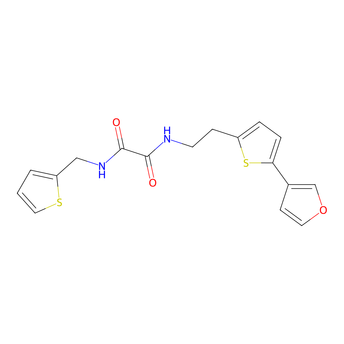 N1-(2-(5-(furan-3-yl)thiophen-2-yl)ethyl)-N2-(thiophen-2-ylmethyl)oxalamide molecular structure, CAS 2034567-28-5