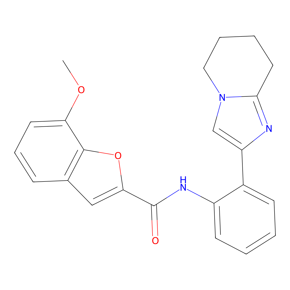 7-methoxy-N-(2-(5,6,7,8-tetrahydroimidazo[1,2-a]pyridin-2-yl)phenyl)benzofuran-2-carboxamide molecular structure, CAS 2034567-36-5