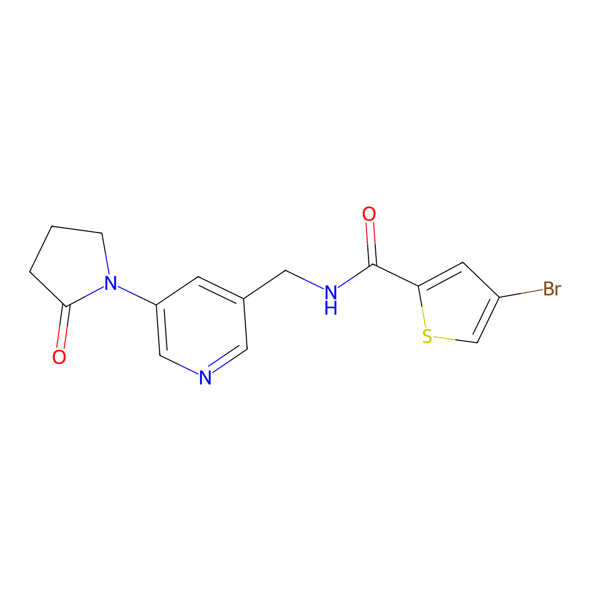 4-bromo-N-{[5-(2-oxopyrrolidin-1-yl)pyridin-3-yl]methyl}thiophene-2-carboxamide molecular structure, CAS 2034567-40-1