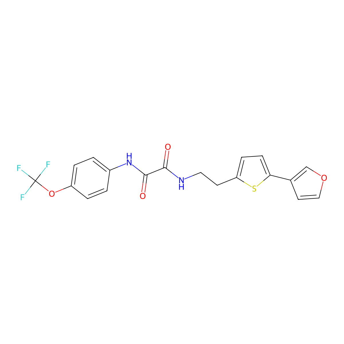 N1-(2-(5-(furan-3-yl)thiophen-2-yl)ethyl)-N2-(4-(trifluoromethoxy)phenyl)oxalamide molecular structure, CAS 2034567-43-4