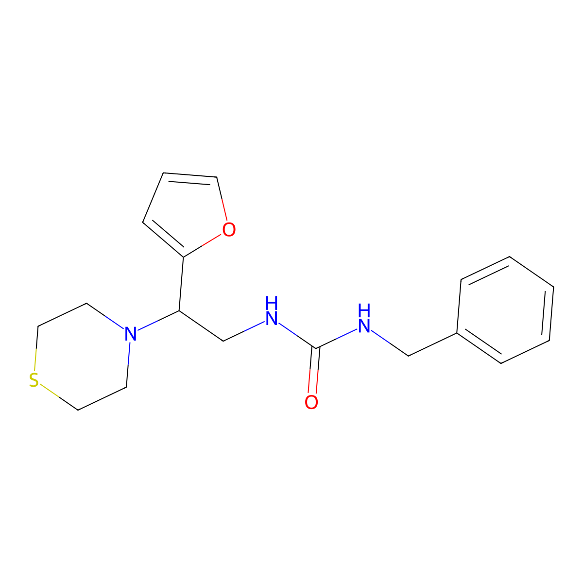 1-Benzyl-3-(2-(furan-2-yl)-2-thiomorpholinoethyl)urea molecular structure, CAS 2034567-53-6
