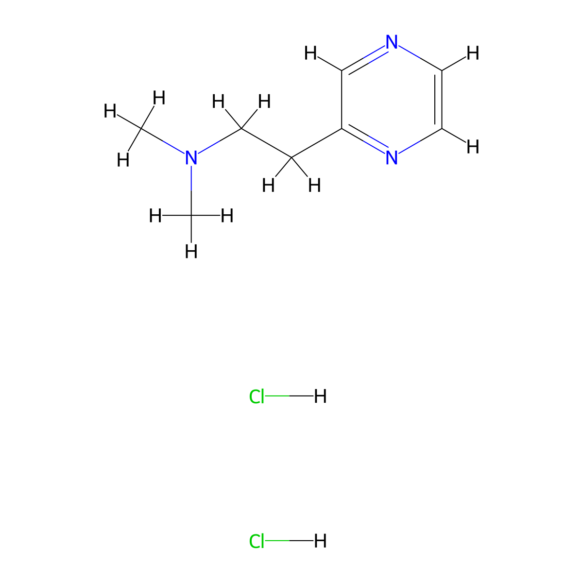 N,N-dimethyl-2-(pyrazin-2-yl)ethanamine dihydrochloride molecular structure, CAS 2034567-55-8