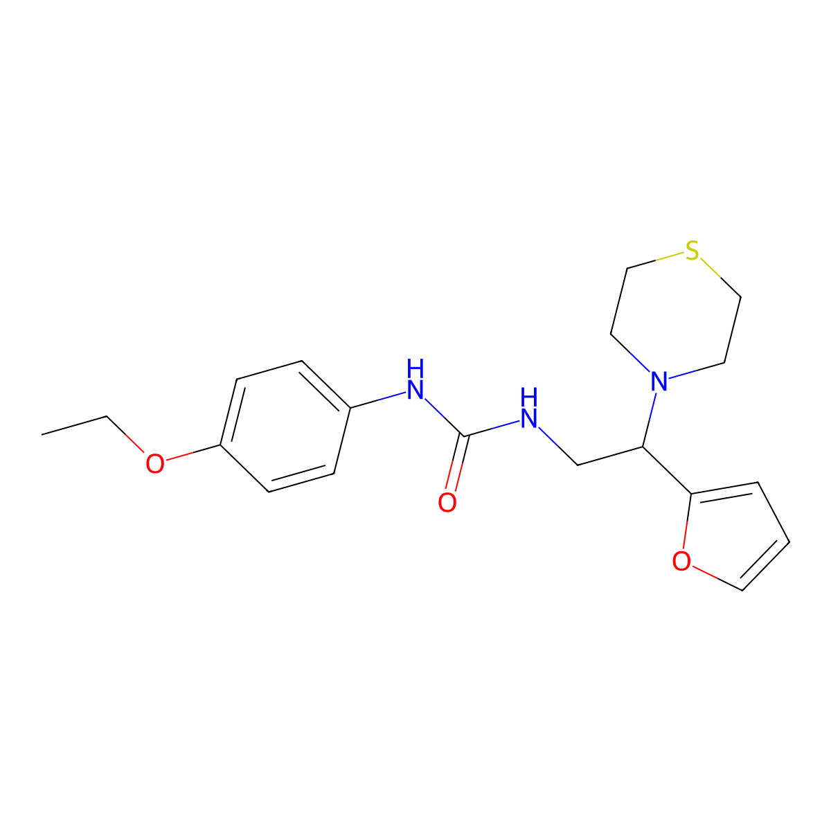 1-(4-Ethoxyphenyl)-3-(2-(furan-2-yl)-2-thiomorpholinoethyl)urea molecular structure, CAS 2034567-67-2