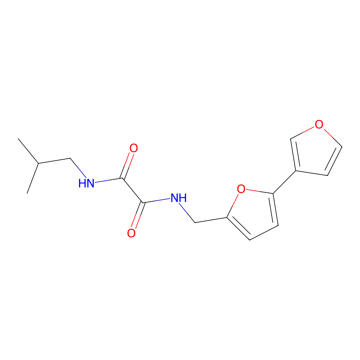 N1-([2,3'-bifuran]-5-ylmethyl)-N2-isobutyloxalamide molecular structure, CAS 2034567-72-9