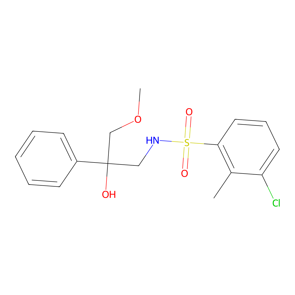 3-chloro-N-(2-hydroxy-3-methoxy-2-phenylpropyl)-2-methylbenzenesulfonamide molecular structure, CAS 2034567-76-3