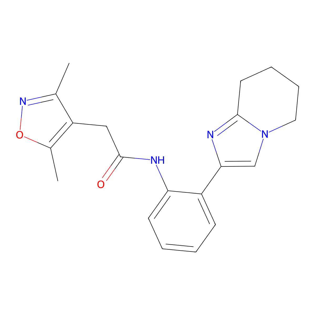 2-(3,5-dimethylisoxazol-4-yl)-N-(2-(5,6,7,8-tetrahydroimidazo[1,2-a]pyridin-2-yl)phenyl)acetamide molecular structure, CAS 2034567-78-5
