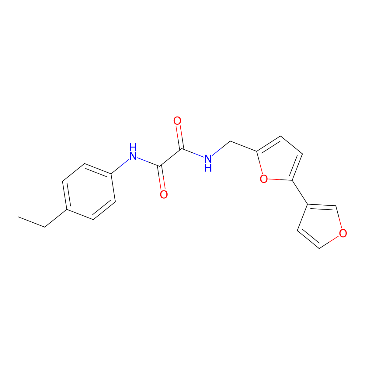 N-({[2,3'-bifuran]-5-yl}methyl)-N'-(4-ethylphenyl)ethanediamide molecular structure, CAS 2034567-80-9