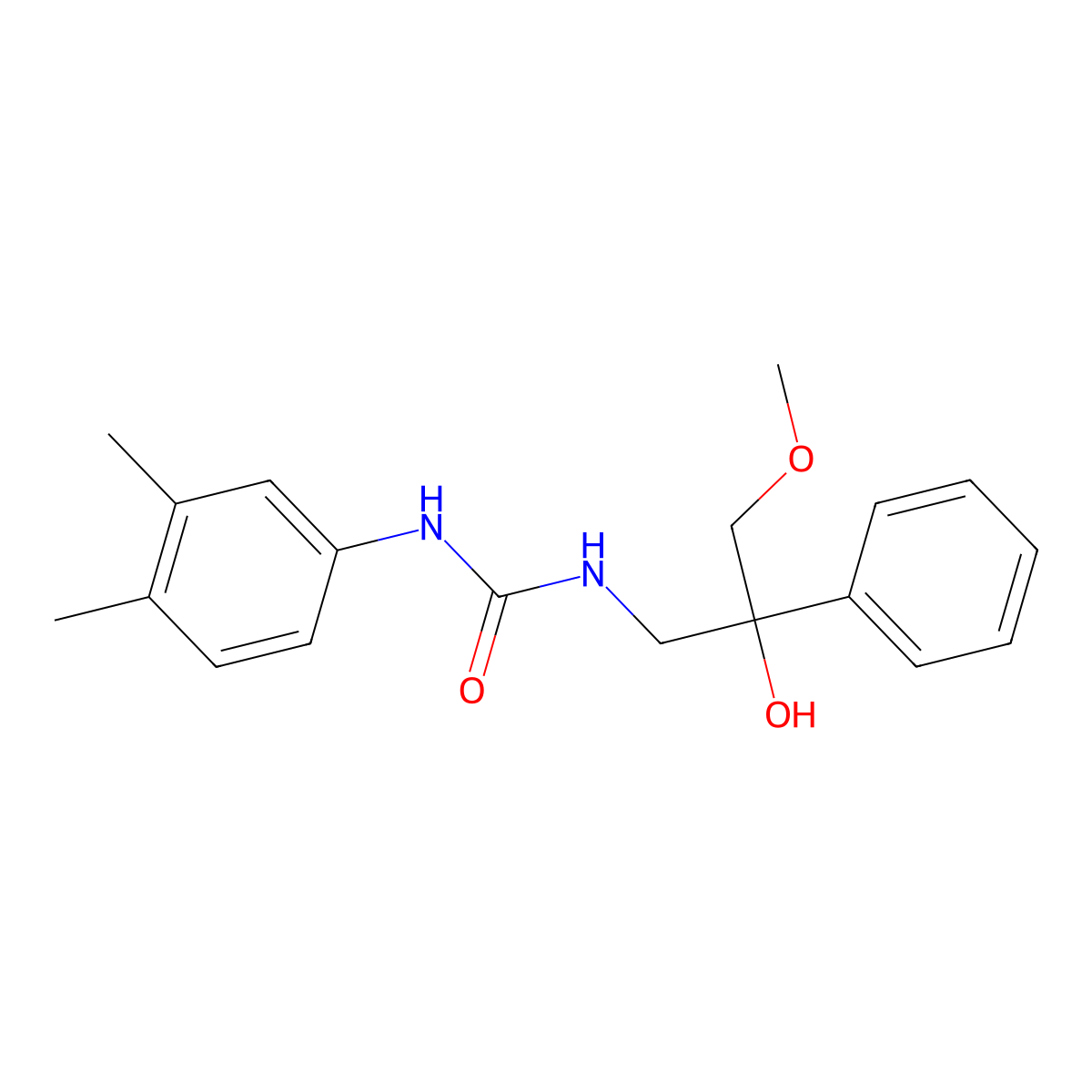 1-(3,4-Dimethylphenyl)-3-(2-hydroxy-3-methoxy-2-phenylpropyl)urea molecular structure, CAS 2034567-83-2