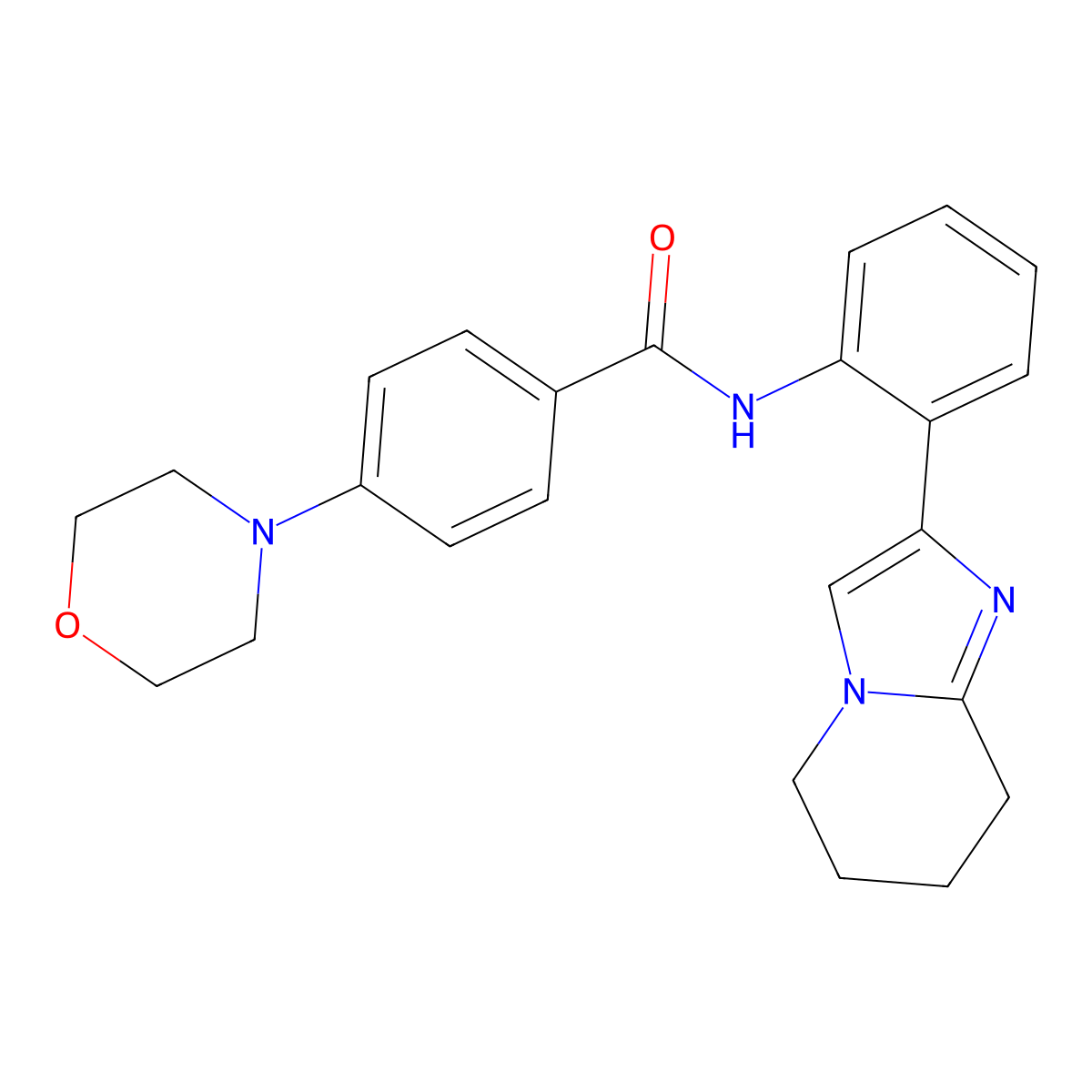 4-morpholino-N-(2-(5,6,7,8-tetrahydroimidazo[1,2-a]pyridin-2-yl)phenyl)benzamide molecular structure, CAS 2034567-84-3