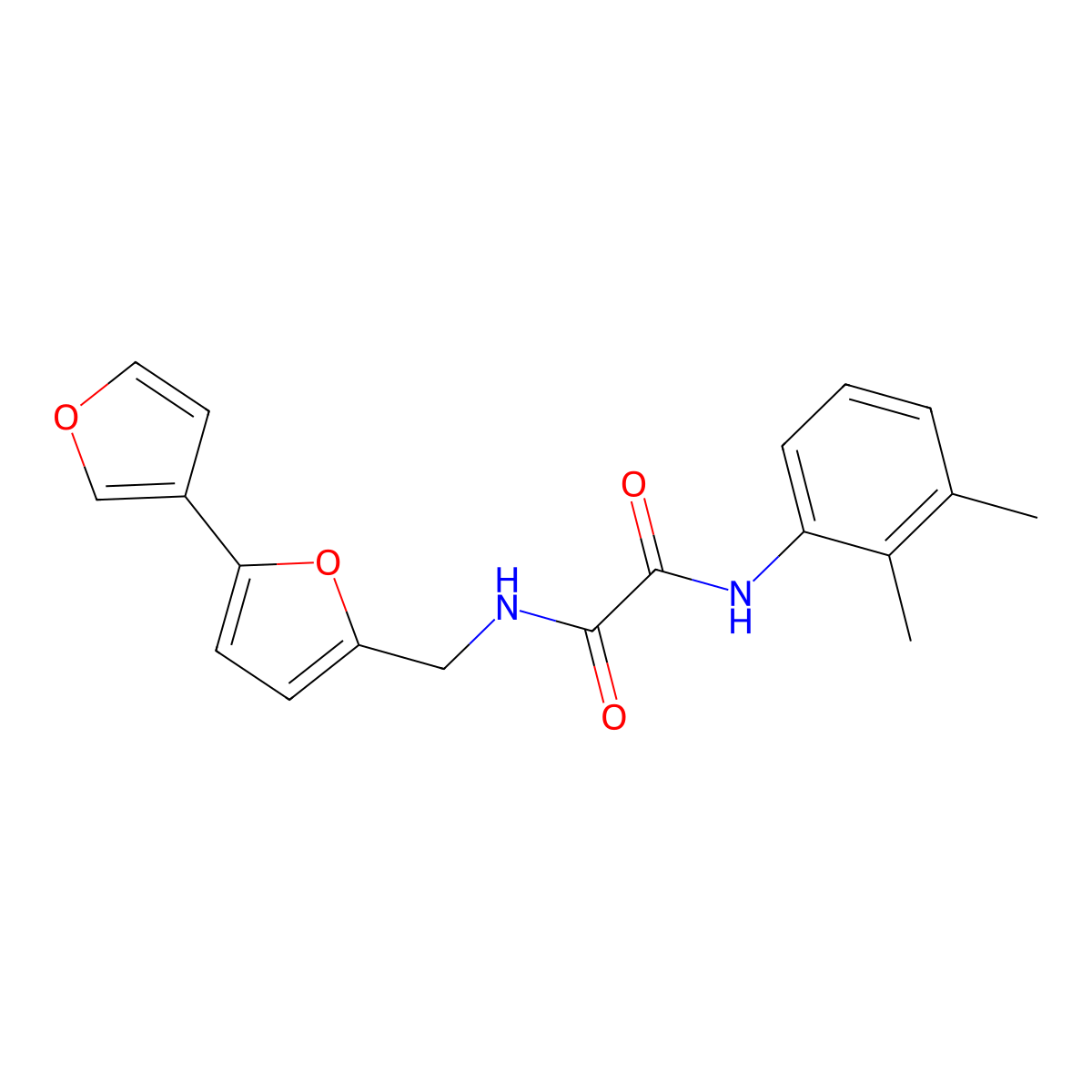 N1-([2,3'-bifuran]-5-ylmethyl)-N2-(2,3-dimethylphenyl)oxalamide molecular structure, CAS 2034567-88-7