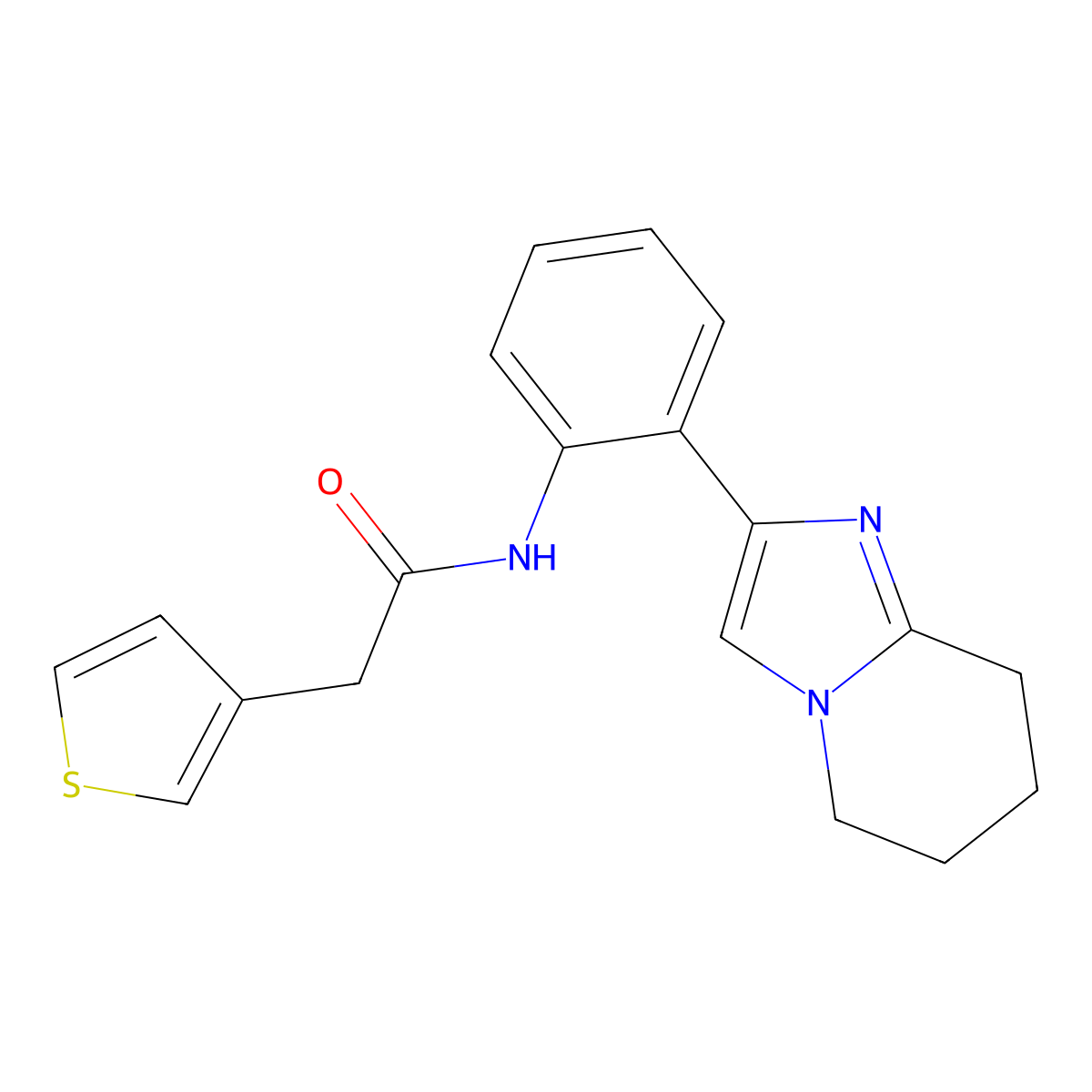 N-(2-(5,6,7,8-tetrahydroimidazo[1,2-a]pyridin-2-yl)phenyl)-2-(thiophen-3-yl)acetamide molecular structure, CAS 2034567-90-1