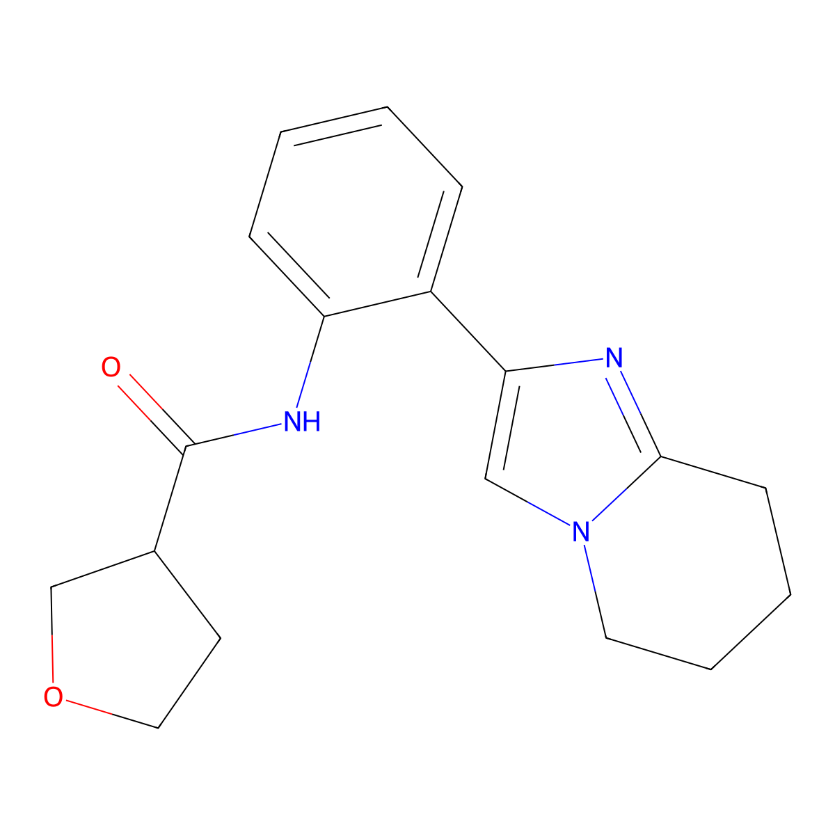 N-(2-(5,6,7,8-tetrahydroimidazo[1,2-a]pyridin-2-yl)phenyl)tetrahydrofuran-3-carboxamide molecular structure, CAS 2034567-97-8