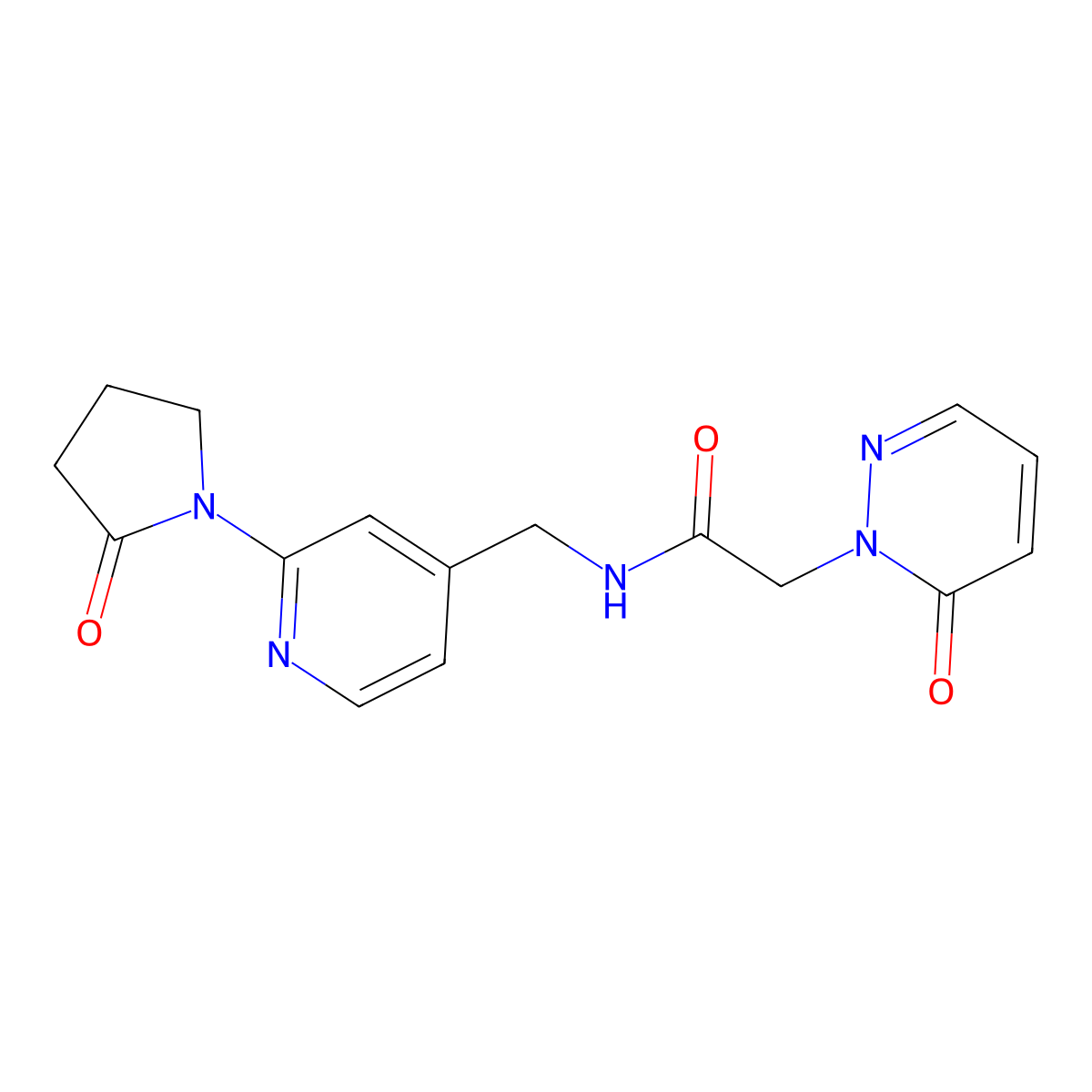 2-(6-oxopyridazin-1(6H)-yl)-N-((2-(2-oxopyrrolidin-1-yl)pyridin-4-yl)methyl)acetamide molecular structure, CAS 2034568-00-6