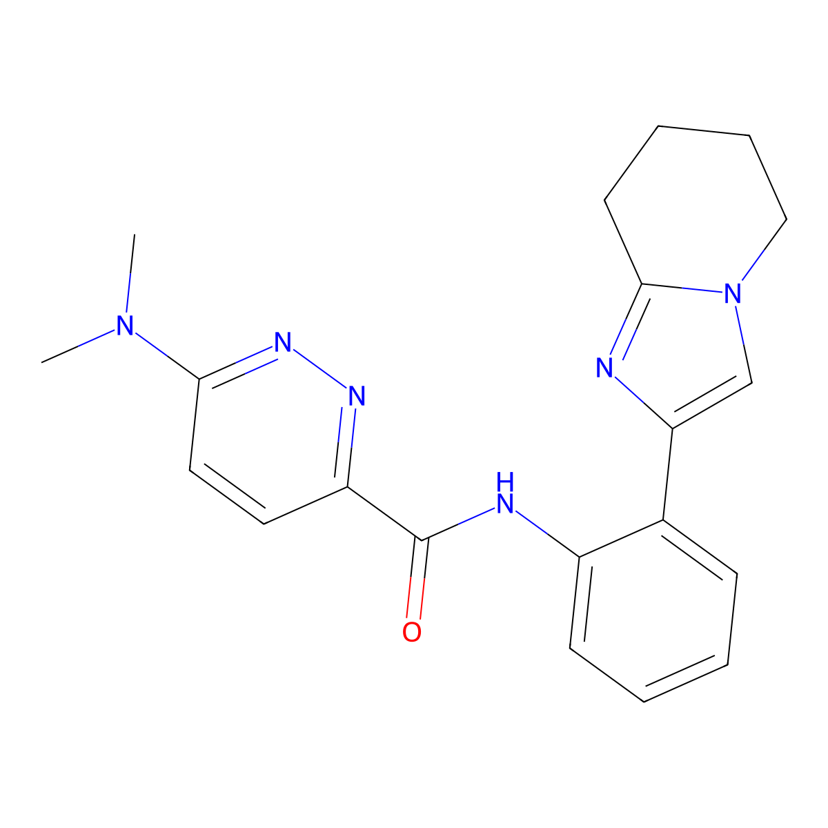 6-(dimethylamino)-N-(2-(5,6,7,8-tetrahydroimidazo[1,2-a]pyridin-2-yl)phenyl)pyridazine-3-carboxamide molecular structure, CAS 2034568-11-9
