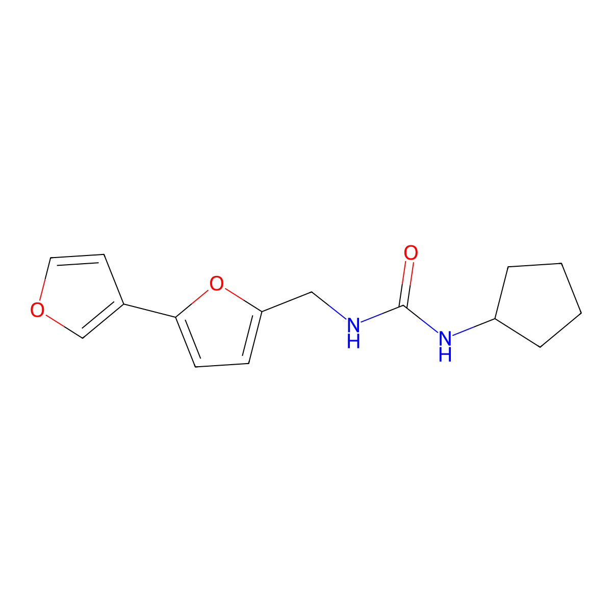 3-({[2,3'-Bifuran]-5-yl}methyl)-1-cyclopentylurea molecular structure, CAS 2034568-15-3