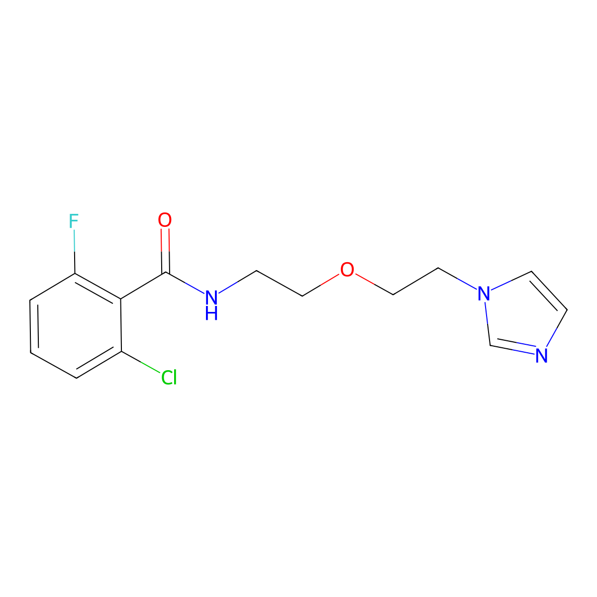 N-(2-(2-(1H-imidazol-1-yl)ethoxy)ethyl)-2-chloro-6-fluorobenzamide molecular structure, CAS 2034568-16-4