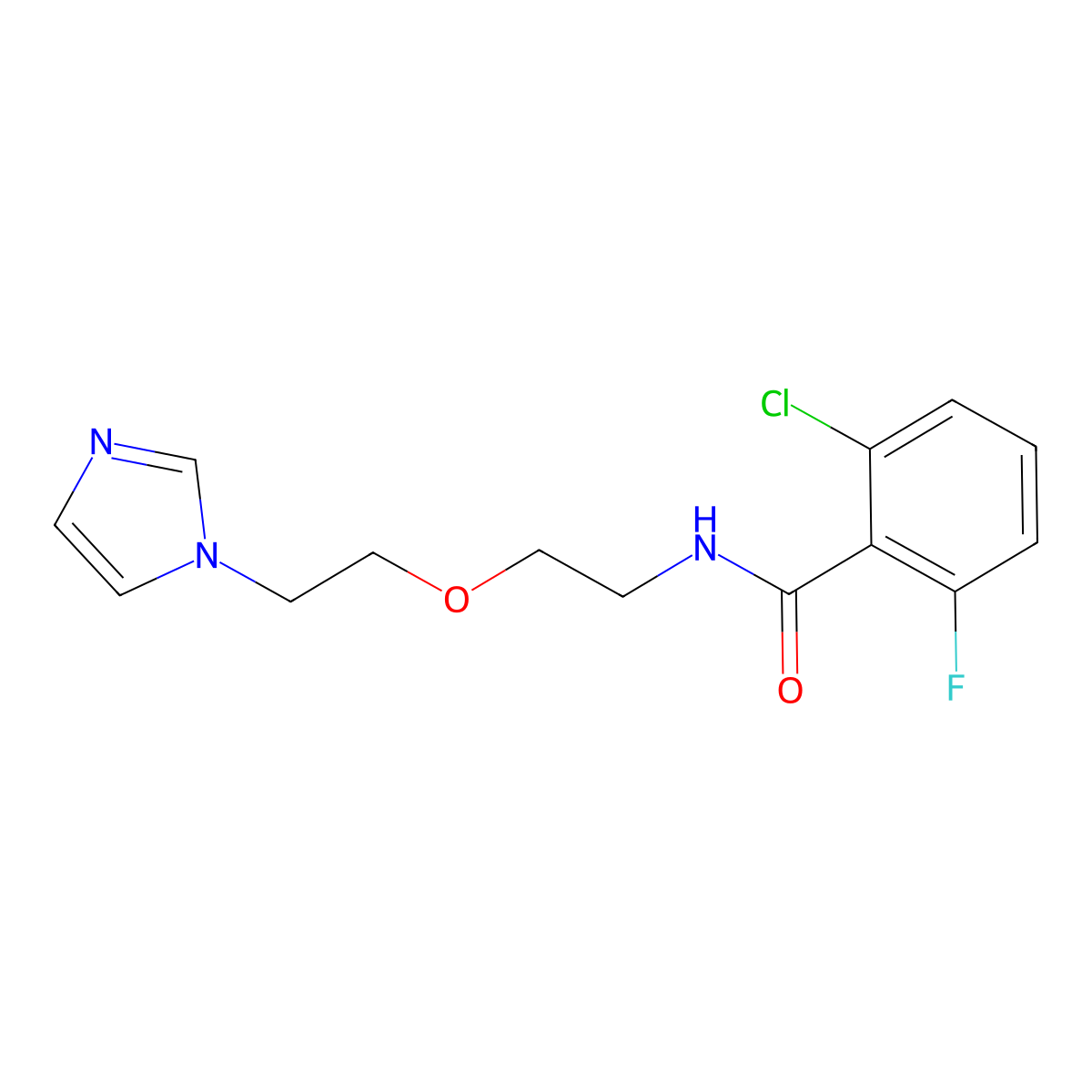 N-(2-(2-(1H-imidazol-1-yl)ethoxy)ethyl)-2-chloro-6-fluorobenzamide molecular structure, CAS 2034568-16-4