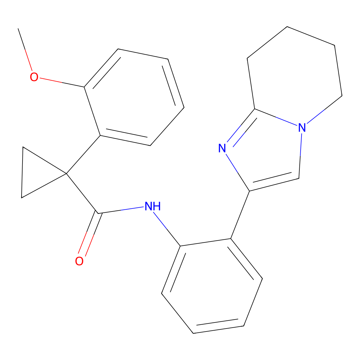 1-(2-methoxyphenyl)-N-(2-(5,6,7,8-tetrahydroimidazo[1,2-a]pyridin-2-yl)phenyl)cyclopropanecarboxamide molecular structure, CAS 2034568-23-3