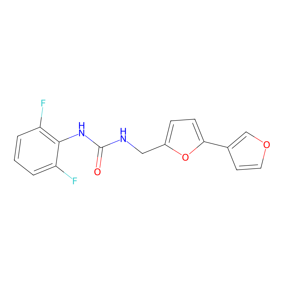 1-([2,3'-Bifuran]-5-ylmethyl)-3-(2,6-difluorophenyl)urea molecular structure, CAS 2034568-28-8