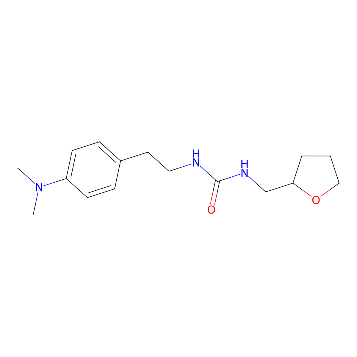 1-(4-(Dimethylamino)phenethyl)-3-((tetrahydrofuran-2-yl)methyl)urea molecular structure, CAS 2034568-32-4