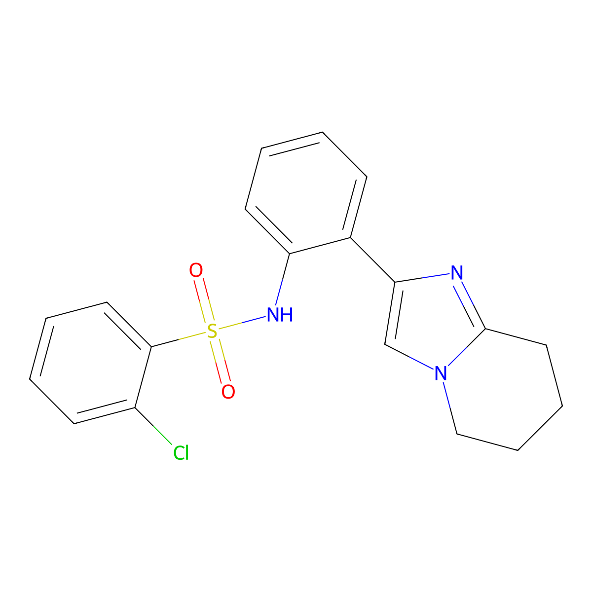 2-chloro-N-(2-(5,6,7,8-tetrahydroimidazo[1,2-a]pyridin-2-yl)phenyl)benzenesulfonamide molecular structure, CAS 2034568-36-8