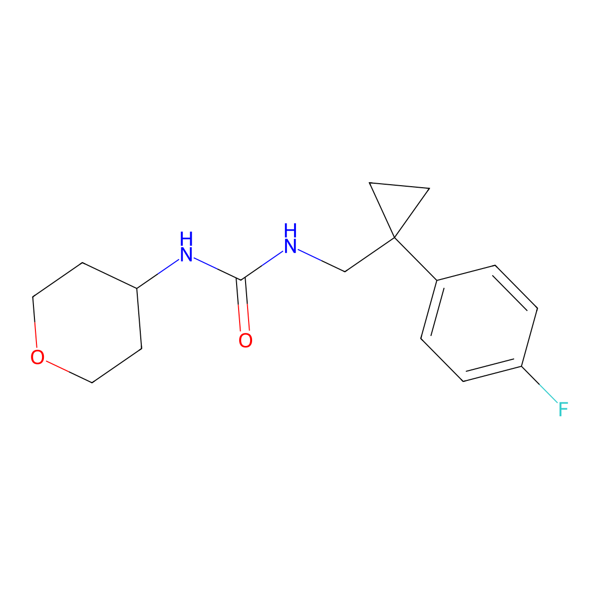 1-((1-(4-fluorophenyl)cyclopropyl)methyl)-3-(tetrahydro-2H-pyran-4-yl)urea molecular structure, CAS 2034568-41-5