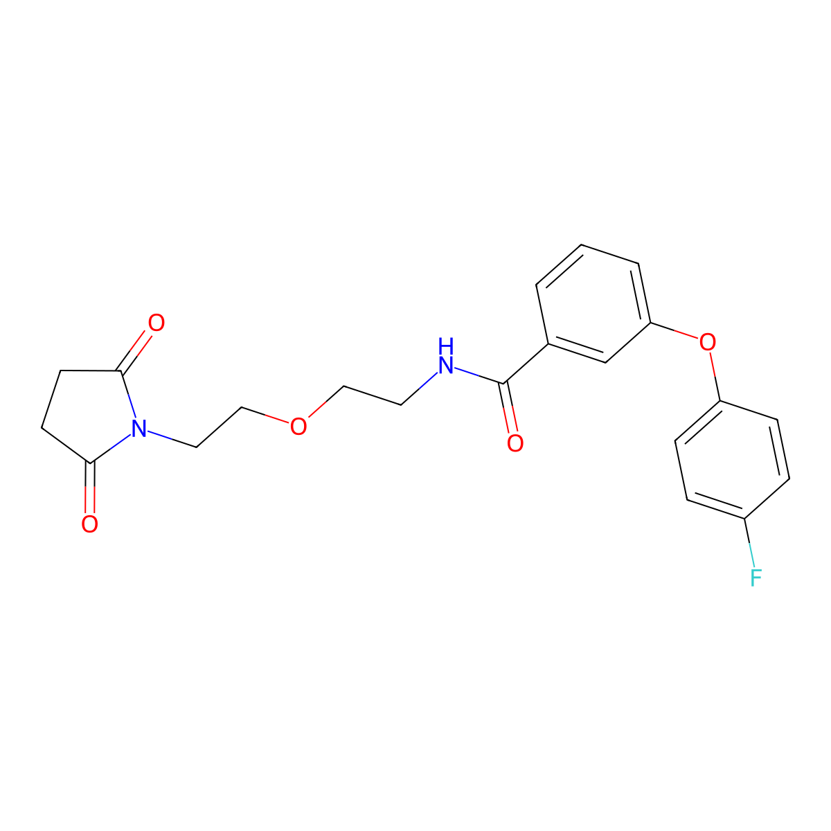 N-{2-[2-(2,5-dioxopyrrolidin-1-yl)ethoxy]ethyl}-3-(4-fluorophenoxy)benzamide molecular structure, CAS 2034568-51-7