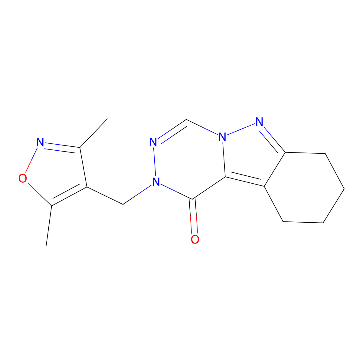 2-((3,5-dimethylisoxazol-4-yl)methyl)-7,8,9,10-tetrahydro-[1,2,4]triazino[4,5-b]indazol-1(2H)-one molecular structure, CAS 2034568-69-7