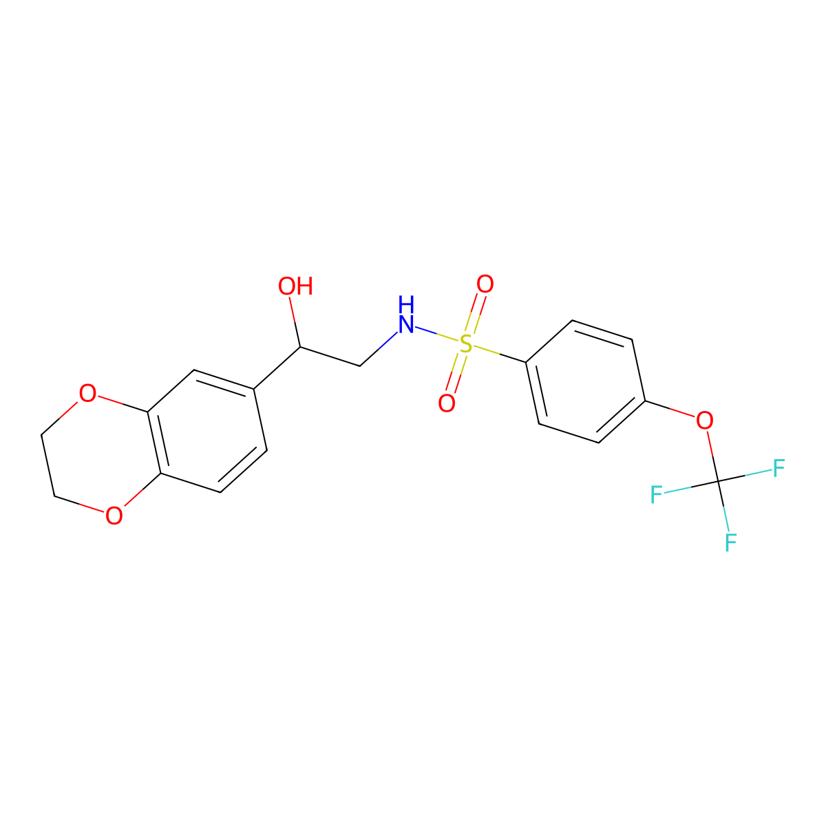 N-(2-(2,3-dihydrobenzo[b][1,4]dioxin-6-yl)-2-hydroxyethyl)-4-(trifluoromethoxy)benzenesulfonamide molecular structure, CAS 2034568-73-3
