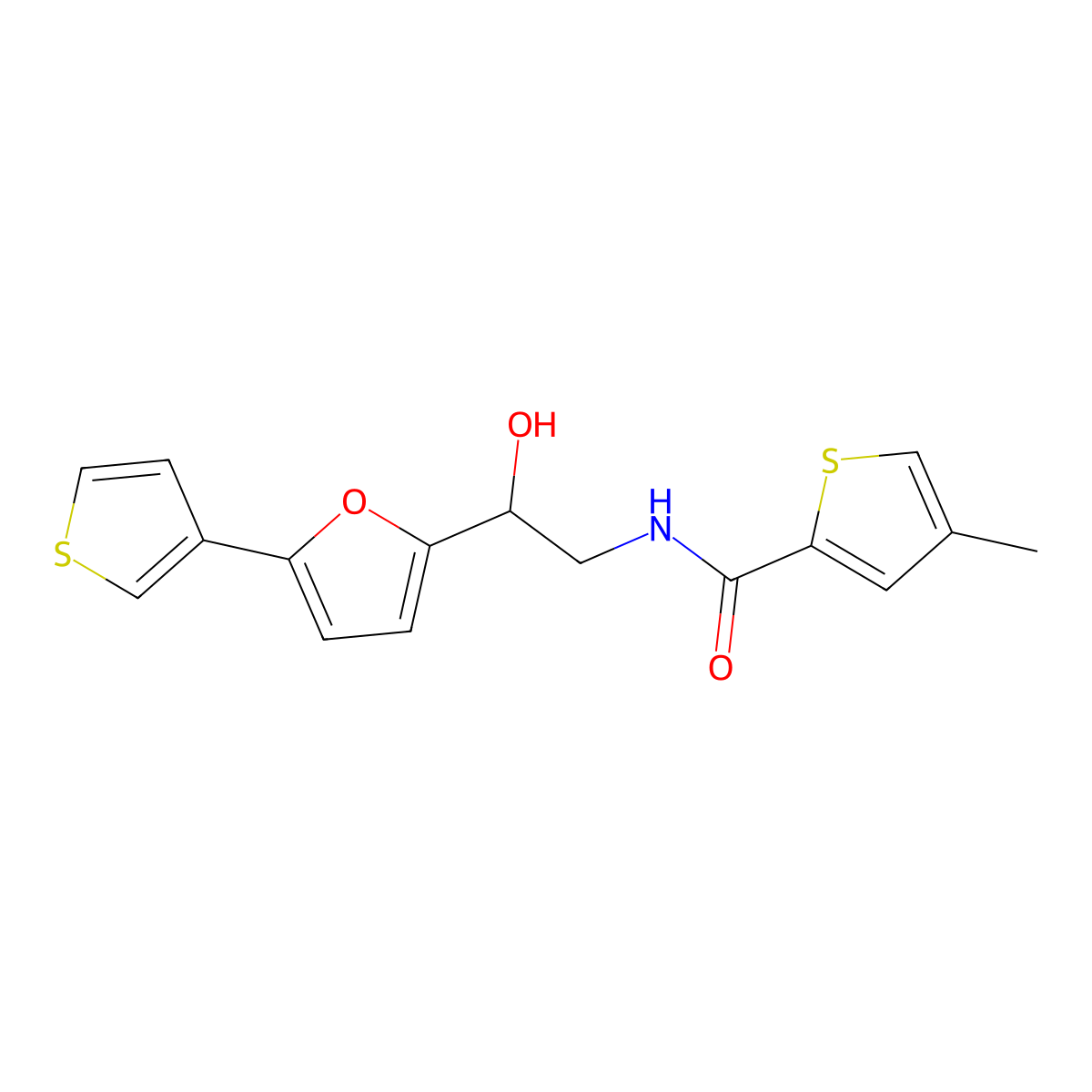 N-{2-hydroxy-2-[5-(thiophen-3-yl)furan-2-yl]ethyl}-4-methylthiophene-2-carboxamide molecular structure, CAS 2034568-76-6