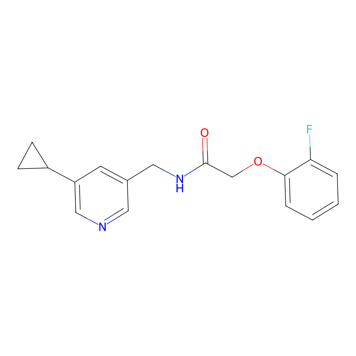 N-[(5-cyclopropylpyridin-3-yl)methyl]-2-(2-fluorophenoxy)acetamide molecular structure, CAS 2034568-82-4