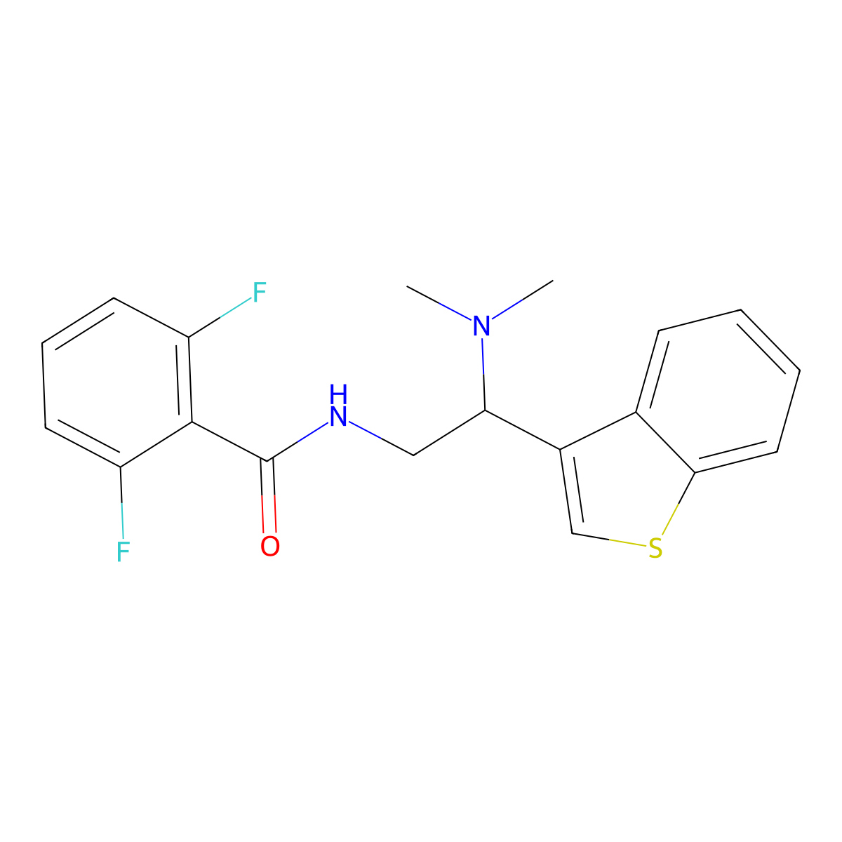 N-[2-(1-benzothiophen-3-yl)-2-(dimethylamino)ethyl]-2,6-difluorobenzamide molecular structure, CAS 2034569-03-2